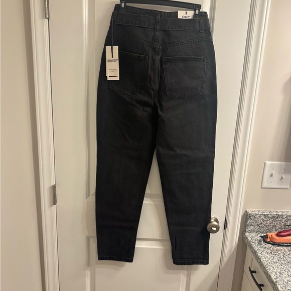 OAT New York Black High-Waisted Tie-Belt Jeans - Picture 3 of 5